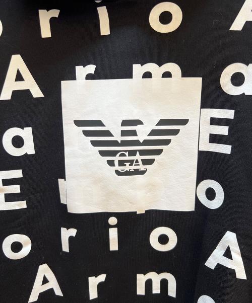 EMPORIO ARMANI（エンポリオ アルマーニ）EMPORIO ARMANI (エンポリオ アルマーニ) パーカー ブラック×ホワイト サイズ:16A 未使用品の古着・服飾アイテム