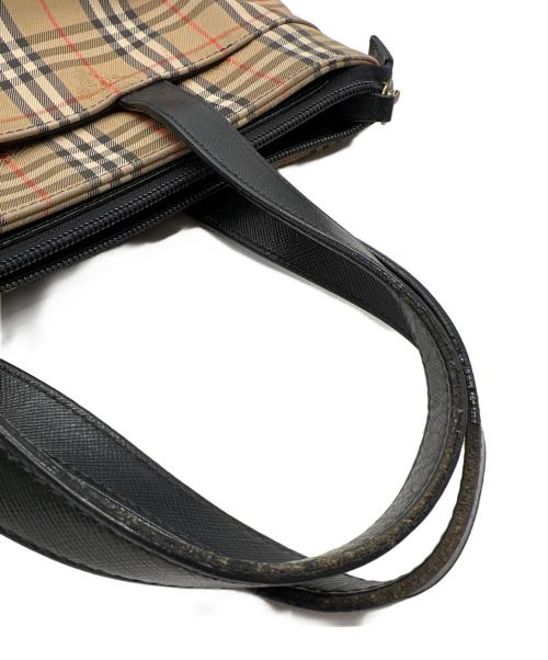 BURBERRY（バーバリー）BURBERRY (バーバリー) ハンドバッグ/ノバチェック ベージュ×ブラックの古着・服飾アイテム