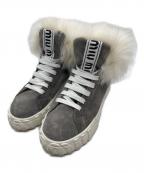 MIU MIUミュウミュウ）の古着「ファー付スニ-カー」｜グレー