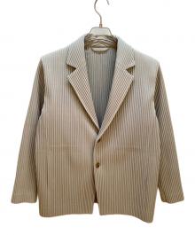 HOMME PLISSE ISSEY MIYAKE（オム プリッセ イッセイ ミヤケ）の古着「テーラードジャケット」｜ライトグレー