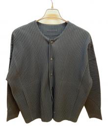 HOMME PLISSE ISSEY MIYAKE（オム プリッセ イッセイ ミヤケ）の古着「薄手カーディガン」｜ブラック