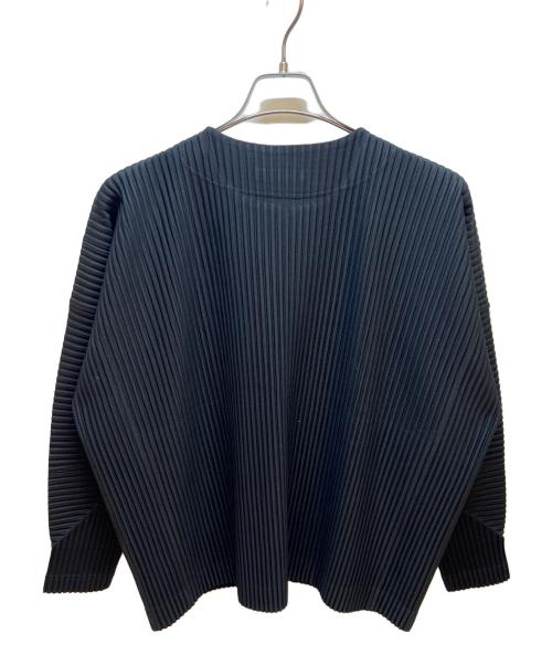HOMME PLISSE ISSEY MIYAKE（オム プリッセ イッセイ ミヤケ）HOMME PLISSE ISSEY MIYAKE (オム プリッセ イッセイ ミヤケ) 薄手カーディガン ブラック サイズ:2の古着・服飾アイテム