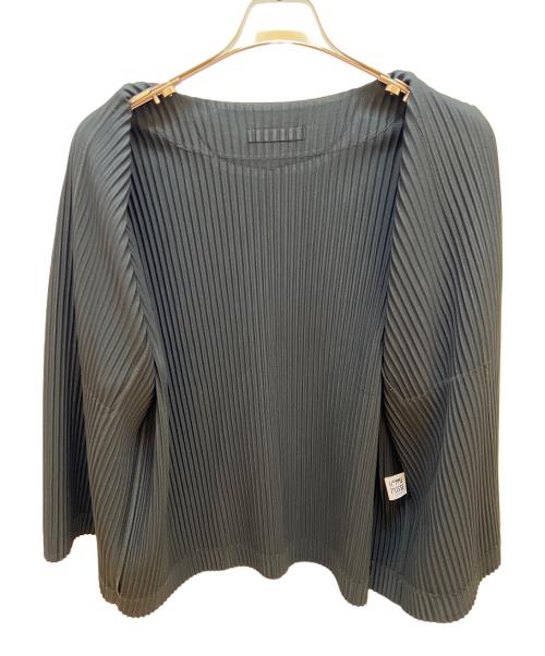 HOMME PLISSE ISSEY MIYAKE（オム プリッセ イッセイ ミヤケ）HOMME PLISSE ISSEY MIYAKE (オム プリッセ イッセイ ミヤケ) 薄手カーディガン ブラック サイズ:2の古着・服飾アイテム