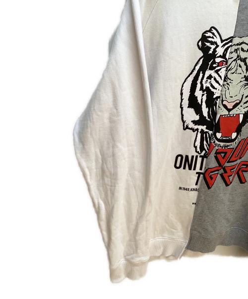 Onitsuka Tiger（オニツカタイガー）Onitsuka Tiger (オニツカタイガー) クルーネックスウェット グレー×ホワイト サイズ:Mの古着・服飾アイテム