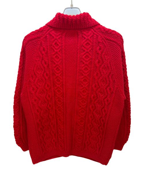 INVERALLAN（インバーアラン）INVERALLAN (インバーアラン) 厚手カーディガン レッド サイズ:Fの古着・服飾アイテム