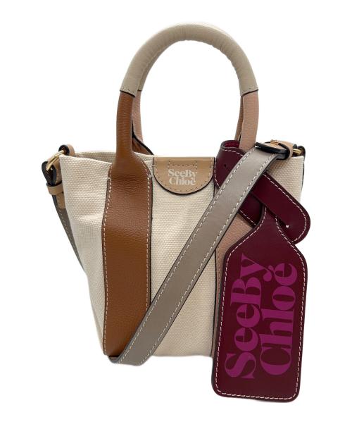 SEE BY CHLOE（シーバイクロエ）SEE BY CHLOE (シーバイクロエ) 2WAYショルダーバッグ アイボリー×ピンクの古着・服飾アイテム