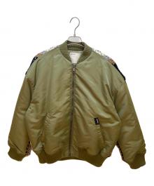 ADAM PATEK（アダムパテック）の古着「crochet knitting MA-1 ジャケット」｜カーキ