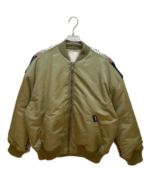 ADAM PATEK（アダムパテック）ADAM PATEK (アダムパテック) crochet knitting MA-1 ジャケット カーキ サイズ:1の古着・服飾アイテム