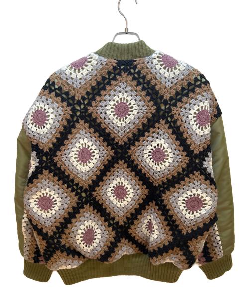 ADAM PATEK（アダムパテック）ADAM PATEK (アダムパテック) crochet knitting MA-1 ジャケット カーキ サイズ:1の古着・服飾アイテム