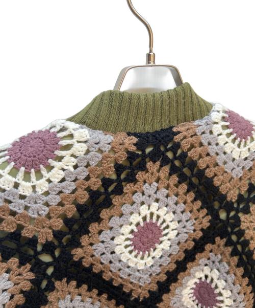 ADAM PATEK（アダムパテック）ADAM PATEK (アダムパテック) crochet knitting MA-1 ジャケット カーキ サイズ:1の古着・服飾アイテム