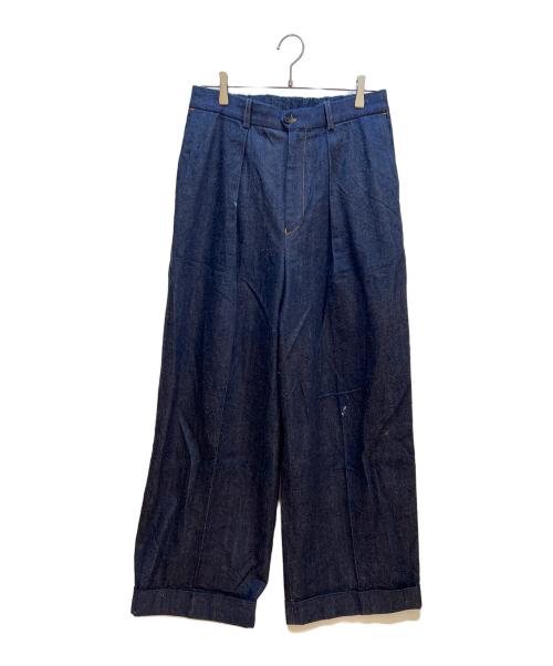 MARKAWARE（マーカウェア）MARKAWARE (マーカウェア) タックデニムパンツ インディゴ サイズ:3の古着・服飾アイテム