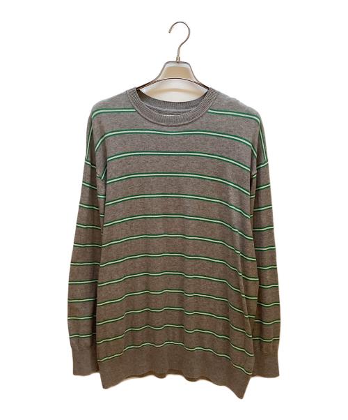 Acy（エイシー）Acy (エイシー) 薄手ニット グレー×グリーン サイズ:04の古着・服飾アイテム