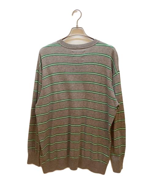 Acy（エイシー）Acy (エイシー) 薄手ニット グレー×グリーン サイズ:04の古着・服飾アイテム