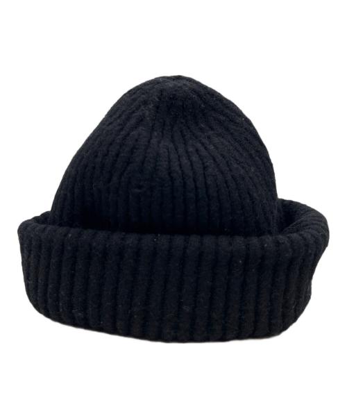 STONE ISLAND（ストーンアイランド）STONE ISLAND (ストーンアイランド) ニットビーニーキャップ ブラックの古着・服飾アイテム