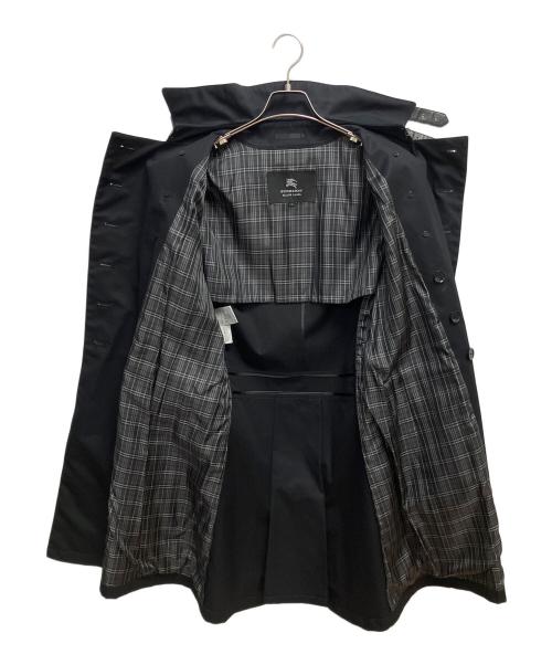 BURBERRY BLACK LABEL（バーバリーブラックレーベル）BURBERRY BLACK LABEL (バーバリーブラックレーベル) レザー切替ステンカラーコート ブラック サイズ:SIZE Lの古着・服飾アイテム