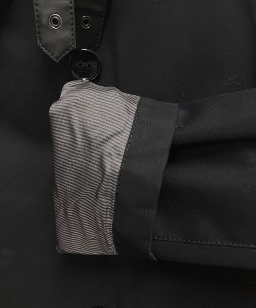 BURBERRY BLACK LABEL（バーバリーブラックレーベル）BURBERRY BLACK LABEL (バーバリーブラックレーベル) レザー切替ステンカラーコート ブラック サイズ:SIZE Lの古着・服飾アイテム