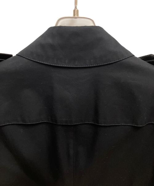 BURBERRY BLACK LABEL（バーバリーブラックレーベル）BURBERRY BLACK LABEL (バーバリーブラックレーベル) レザー切替ステンカラーコート ブラック サイズ:SIZE Lの古着・服飾アイテム