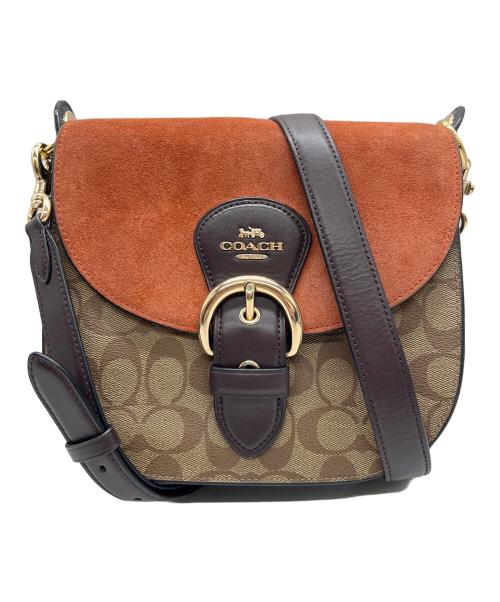 COACH（コーチ）COACH (コーチ) ショルダーバッグ ブラウン×ベージュの古着・服飾アイテム