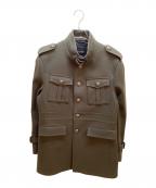 BURBERRY BLACK LABELバーバリーブラックレーベル）の古着「メルトンナポレオンコート」｜カーキ