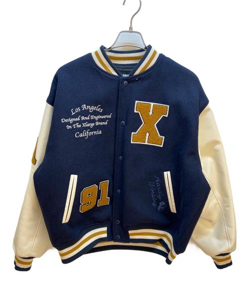 X-LARGE（エクストララージ）X-LARGE (エクストララージ) バーシティ ジャケット ネイビー×ベージュ サイズ:Lの古着・服飾アイテム