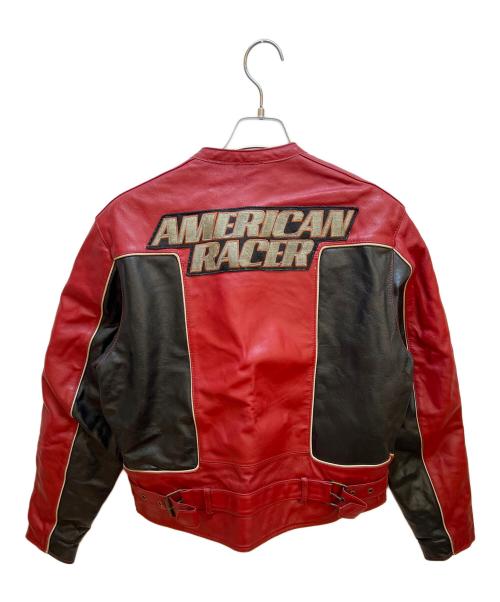 HARLEY-DAVIDSON（ハーレーダビッドソン）HARLEY-DAVIDSON (ハーレーダビッドソン) レザージャケット レッド×ブラック サイズ:Mの古着・服飾アイテム