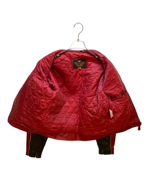 HARLEY-DAVIDSON（ハーレーダビッドソン）HARLEY-DAVIDSON (ハーレーダビッドソン) レザージャケット レッド×ブラック サイズ:Mの古着・服飾アイテム