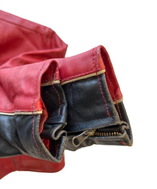HARLEY-DAVIDSON（ハーレーダビッドソン）HARLEY-DAVIDSON (ハーレーダビッドソン) レザージャケット レッド×ブラック サイズ:Mの古着・服飾アイテム