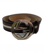 GUCCIグッチ）の古着「レザーベルト」｜ブラウン