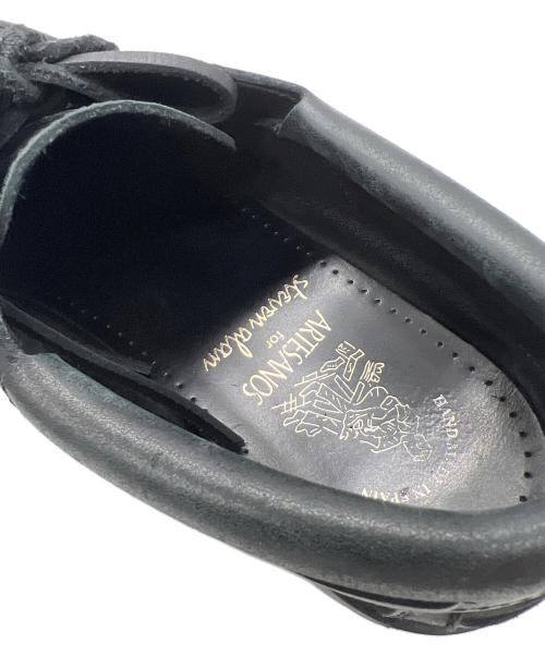 artesanos for（アルテサノスフォー）artesanos for (アルテサノスフォー) STEVEN ALAN (スティーブンアラン) 3EYEモカシンデッキシューズ ブラック サイズ:26.5の古着・服飾アイテム