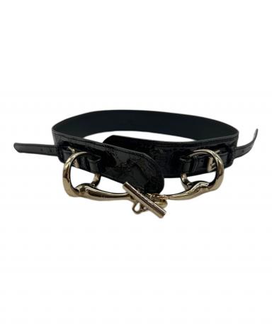 【極美品】グッチ ホースビット 細ベルト シルバー ブラック レザー イタリア製 1079002983870311_01_0787w.jpeg