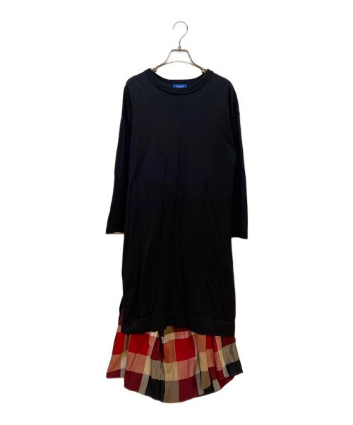 BLUE LABEL CRESTBRIDGE（ブルーレーベルクレストブリッジ）BLUE LABEL CRESTBRIDGE (ブルーレーベルクレストブリッジ) 長袖ワンピース ブラック サイズ:38の古着・服飾アイテム