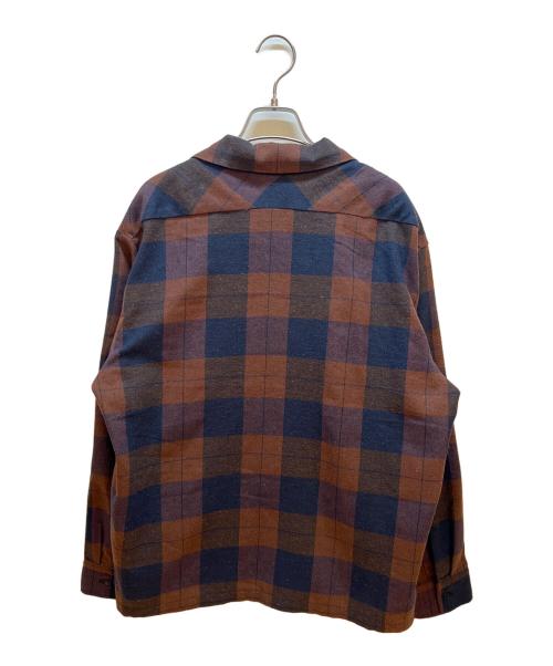 Schott（ショット）Schott (ショット) 長袖シャツ ブラウン×ネイビー サイズ:Mの古着・服飾アイテム