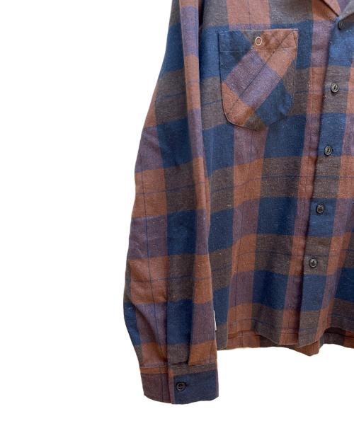 Schott（ショット）Schott (ショット) 長袖シャツ ブラウン×ネイビー サイズ:Mの古着・服飾アイテム