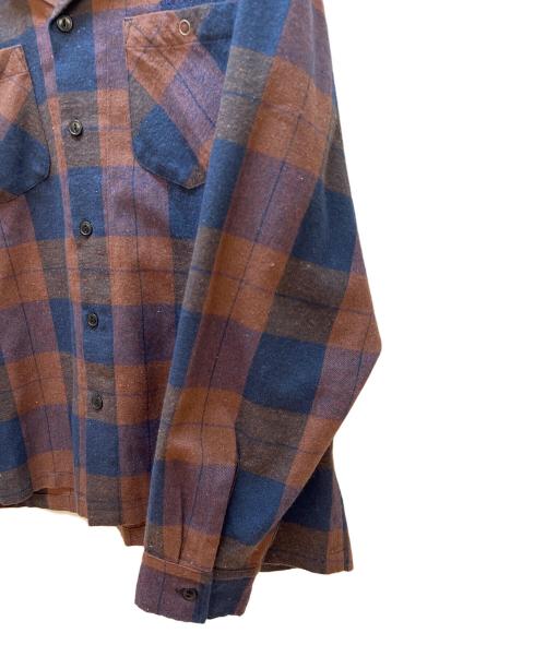 Schott（ショット）Schott (ショット) 長袖シャツ ブラウン×ネイビー サイズ:Mの古着・服飾アイテム