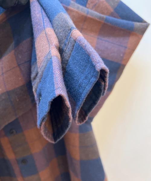 Schott（ショット）Schott (ショット) 長袖シャツ ブラウン×ネイビー サイズ:Mの古着・服飾アイテム
