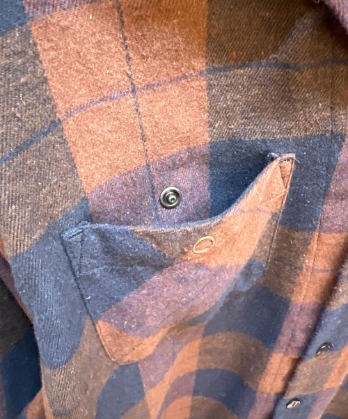 Schott（ショット）Schott (ショット) 長袖シャツ ブラウン×ネイビー サイズ:Mの古着・服飾アイテム