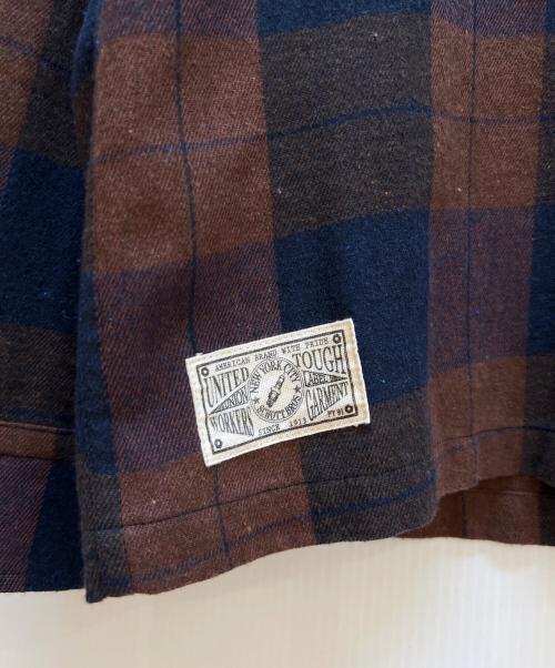 Schott（ショット）Schott (ショット) 長袖シャツ ブラウン×ネイビー サイズ:Mの古着・服飾アイテム