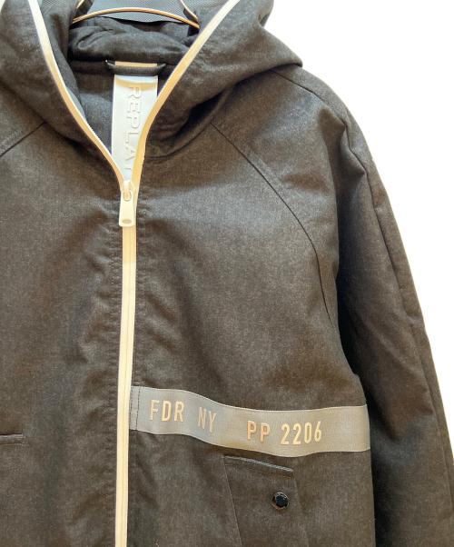 REPLAY（リプレイ）REPLAY (リプレイ) フーデッドコート ブラック×ホワイト×グレー サイズ:不明の古着・服飾アイテム