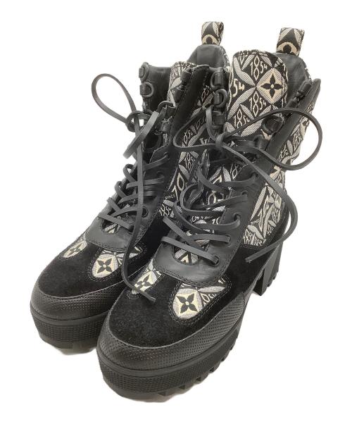 LOUIS VUITTON（ルイ ヴィトン）LOUIS VUITTON (ルイ ヴィトン) アンクルブーツ/ローリエ―ト ライトグレー サイズ:37の古着・服飾アイテム