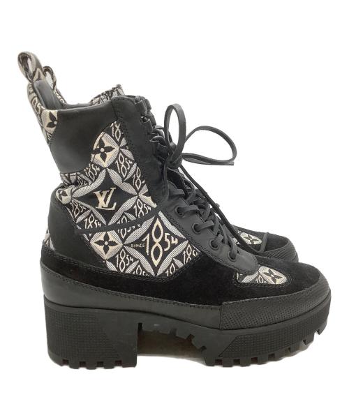 LOUIS VUITTON（ルイ ヴィトン）LOUIS VUITTON (ルイ ヴィトン) アンクルブーツ/ローリエ―ト ライトグレー サイズ:37の古着・服飾アイテム