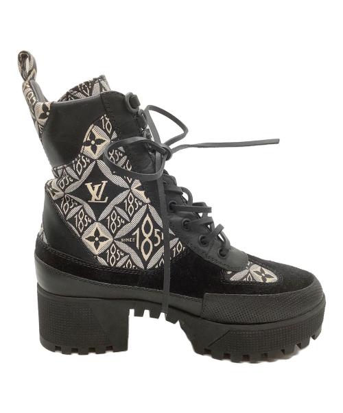 LOUIS VUITTON（ルイ ヴィトン）LOUIS VUITTON (ルイ ヴィトン) アンクルブーツ/ローリエ―ト ライトグレー サイズ:37の古着・服飾アイテム