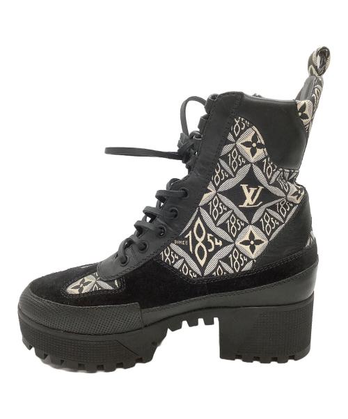 LOUIS VUITTON（ルイ ヴィトン）LOUIS VUITTON (ルイ ヴィトン) アンクルブーツ/ローリエ―ト ライトグレー サイズ:37の古着・服飾アイテム