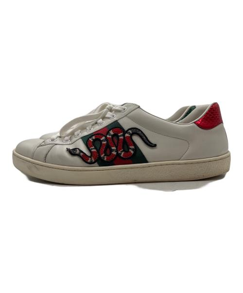 GUCCI（グッチ）GUCCI (グッチ) ローカットスニーカー/エンブロイダリー アイボリー サイズ:26cmの古着・服飾アイテム