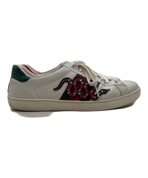 GUCCI（グッチ）GUCCI (グッチ) ローカットスニーカー/エンブロイダリー アイボリー サイズ:26cmの古着・服飾アイテム