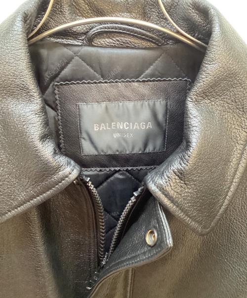BALENCIAGA（バレンシアガ）BALENCIAGA (バレンシアガ) ジップアップレザーブルゾン ブラック サイズ:Sの古着・服飾アイテム