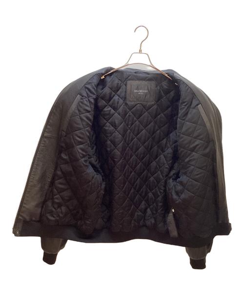 BALENCIAGA（バレンシアガ）BALENCIAGA (バレンシアガ) ジップアップレザーブルゾン ブラック サイズ:Sの古着・服飾アイテム