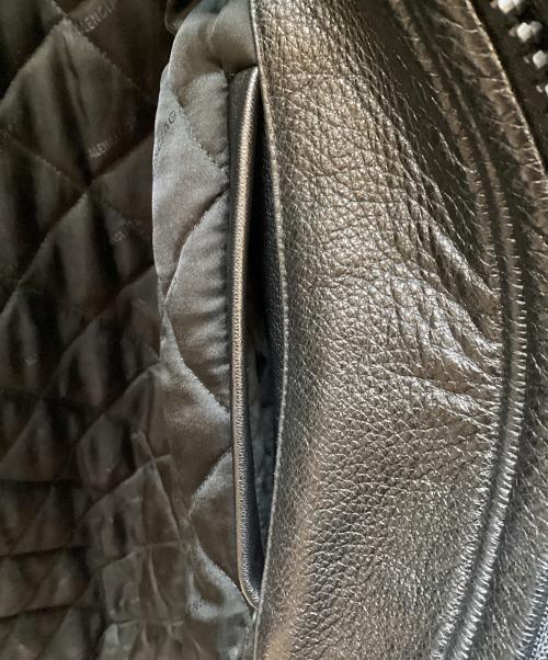 BALENCIAGA（バレンシアガ）BALENCIAGA (バレンシアガ) ジップアップレザーブルゾン ブラック サイズ:Sの古着・服飾アイテム