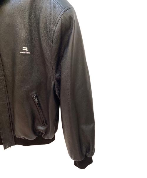 BALENCIAGA（バレンシアガ）BALENCIAGA (バレンシアガ) ジップアップレザーブルゾン ブラック サイズ:Sの古着・服飾アイテム