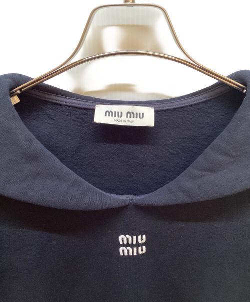 MIU MIU（ミュウミュウ）MIU MIU (ミュウミュウ) セーラーポイントロゴトップス ネイビー サイズ:Sの古着・服飾アイテム