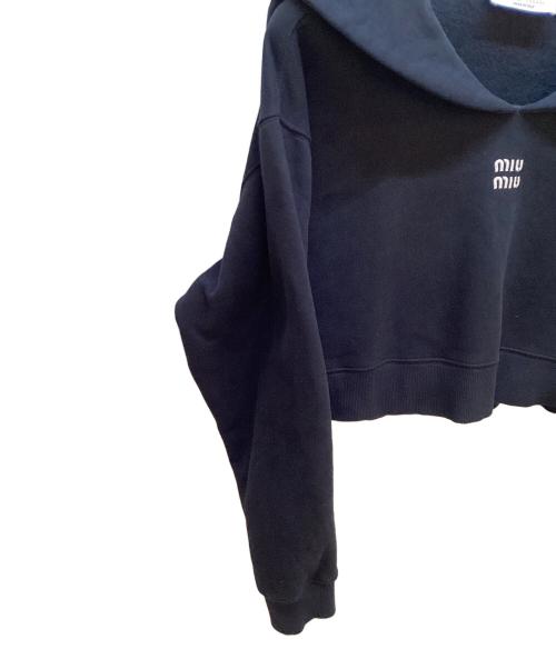 MIU MIU（ミュウミュウ）MIU MIU (ミュウミュウ) セーラーポイントロゴトップス ネイビー サイズ:Sの古着・服飾アイテム